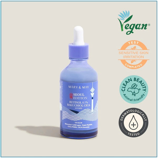 MARY & MAY Retinol 0.1 Bakuchiol Cica Serum Seoul Edition (80ml) - www.Kskin.ie