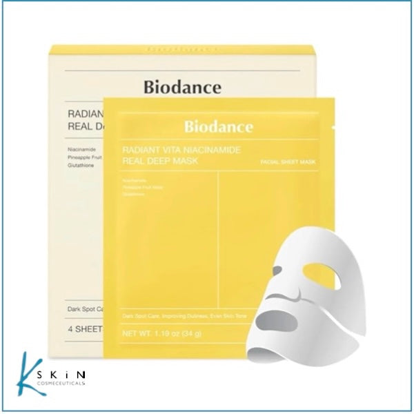 Biodance Radiant Vita Niacinamide Real Deep Mask 4 Pack - www.Kskin.ie  