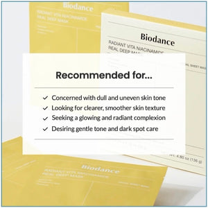 Biodance Radiant Vita Niacinamide Real Deep Mask 4 Pack