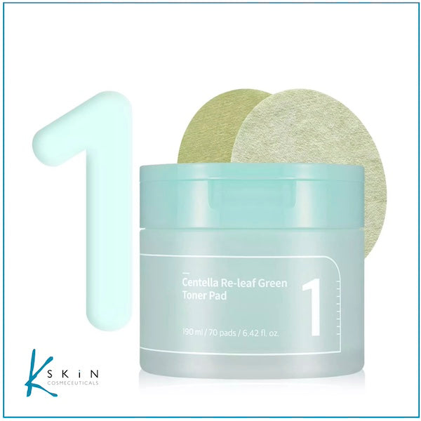 Numbuzin No.1 Centella Re-Leaf Green Toner Pad - www.Kskin.ie  