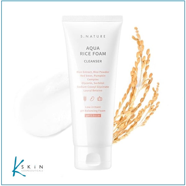 S.NATURE Aqua Rice Foam Cleanser - www.Kskin.ie  