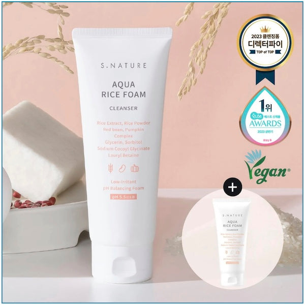 S.NATURE Aqua Rice Foam Cleanser - www.Kskin.ie  